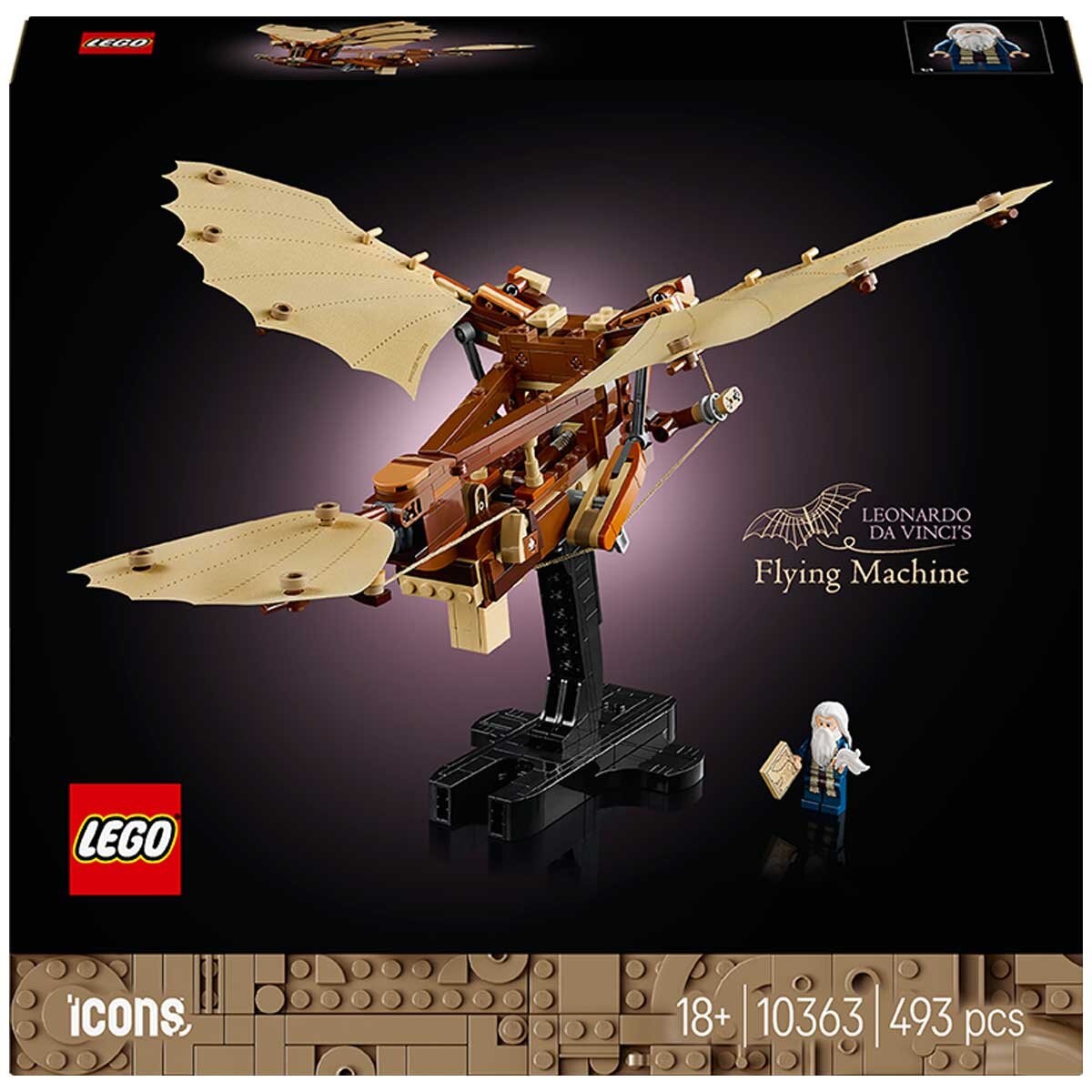 LEGO Icons Leonardo da Vinci’s Flying Machine Desk Decor Set for Adults 10363