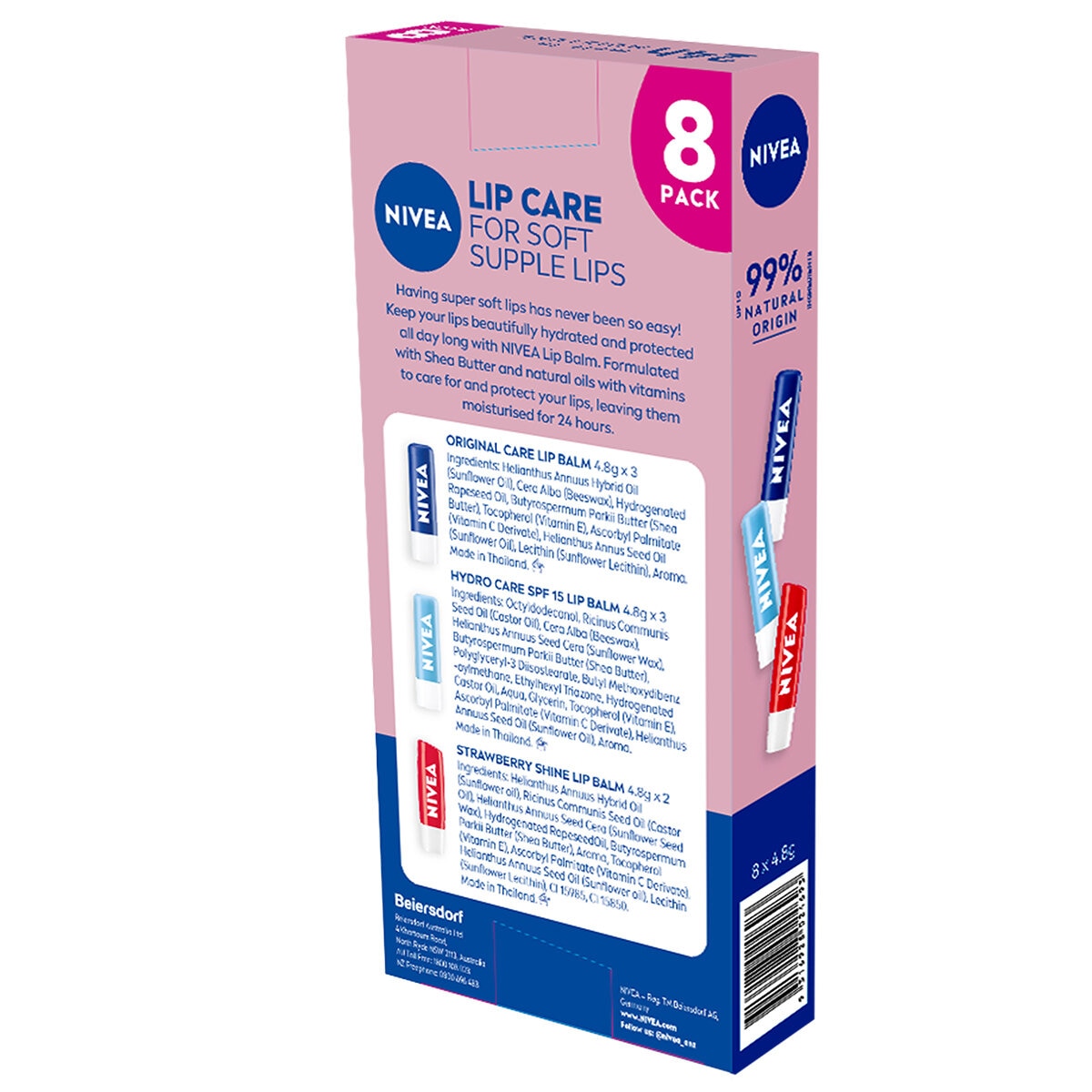 Nivea Lip Care For Soft Supple Lips 8 Pack Nivea Lip Care For Soft Supple Lips 8 Pack