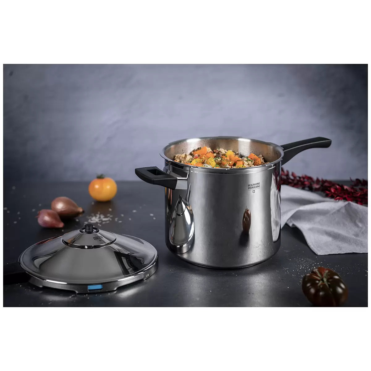 Kuhn Rikon Duramatic Inox Stainless Steel Long Handle Pressure Cooker 7L