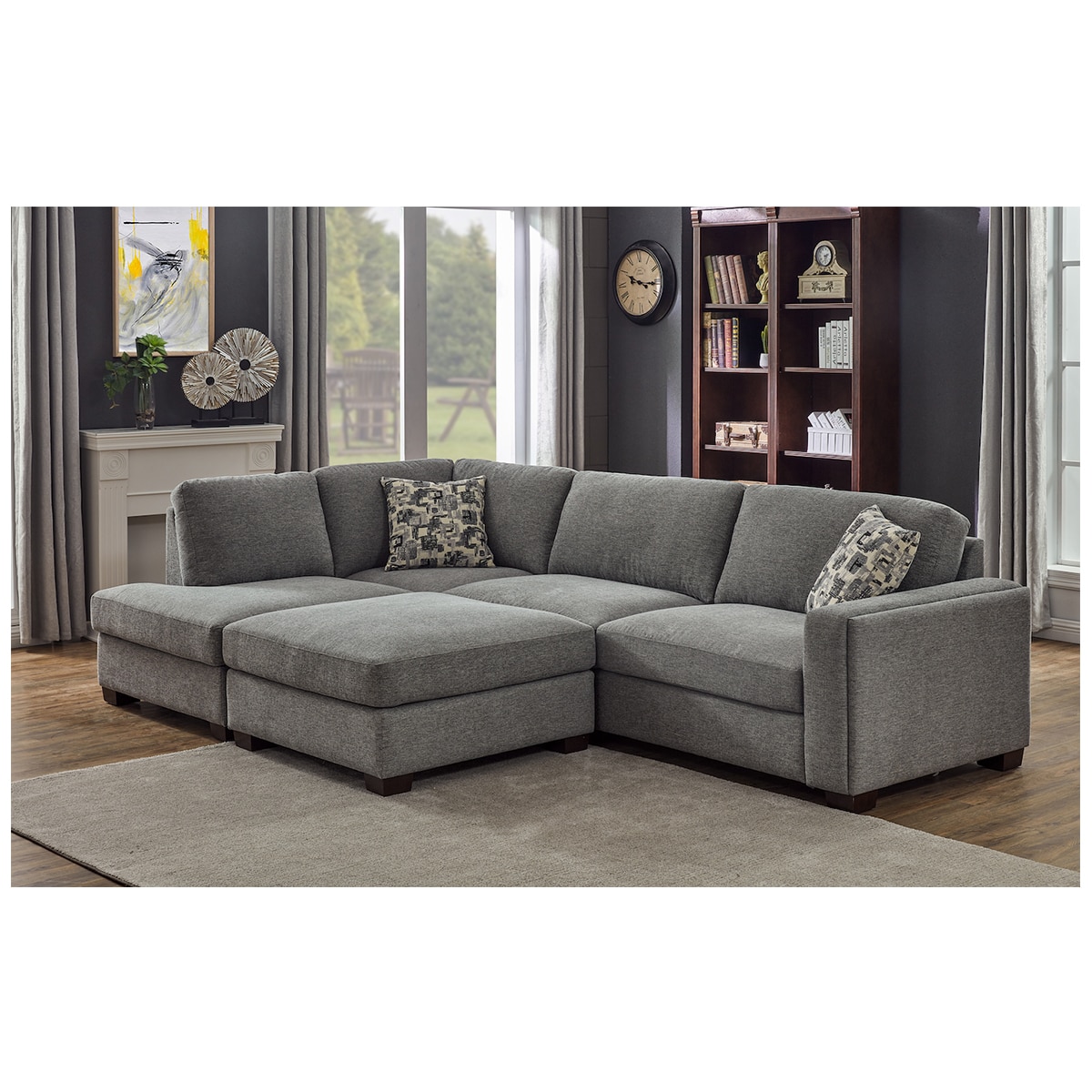 Synergy Home Furnishings Fabric Sectional with Ottoman