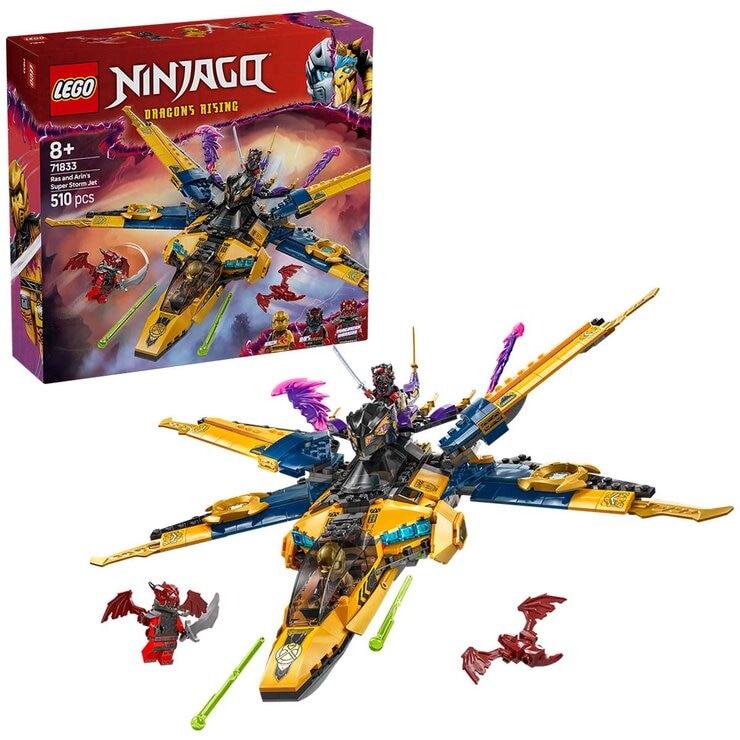 LEGO NINJAGO Ras and Arin’s Super Storm Jet Toy 71833