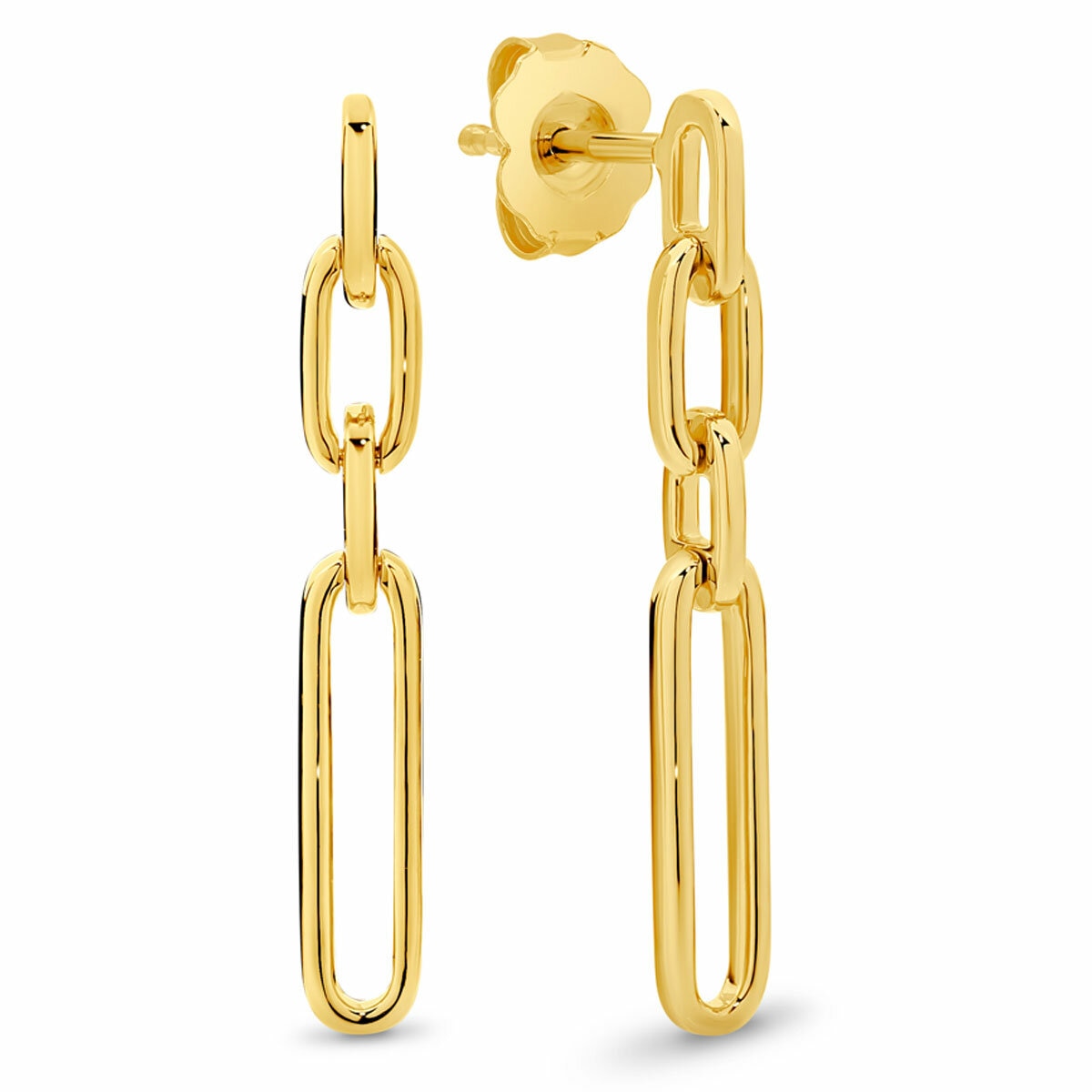 18KT Yellow Gold Paperclip Drop Earrings 18KT Yellow Gold Paperclip Drop Earrings