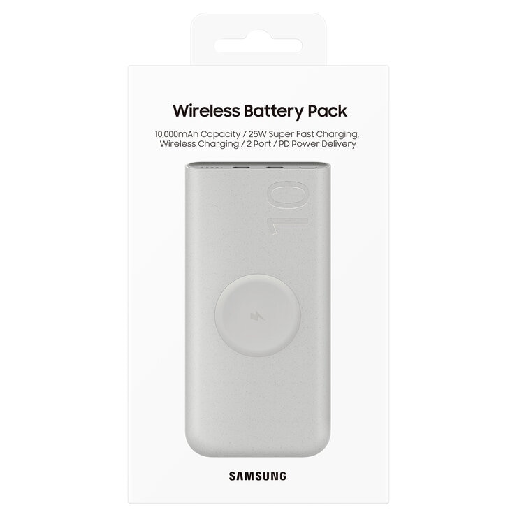 Samsung 10,000mAh Wireless Battery Pack 25W Super Fast Charging Beige Samsung 10,000mAh Wireless Battery Pack 25W Super Fast Charging Beige