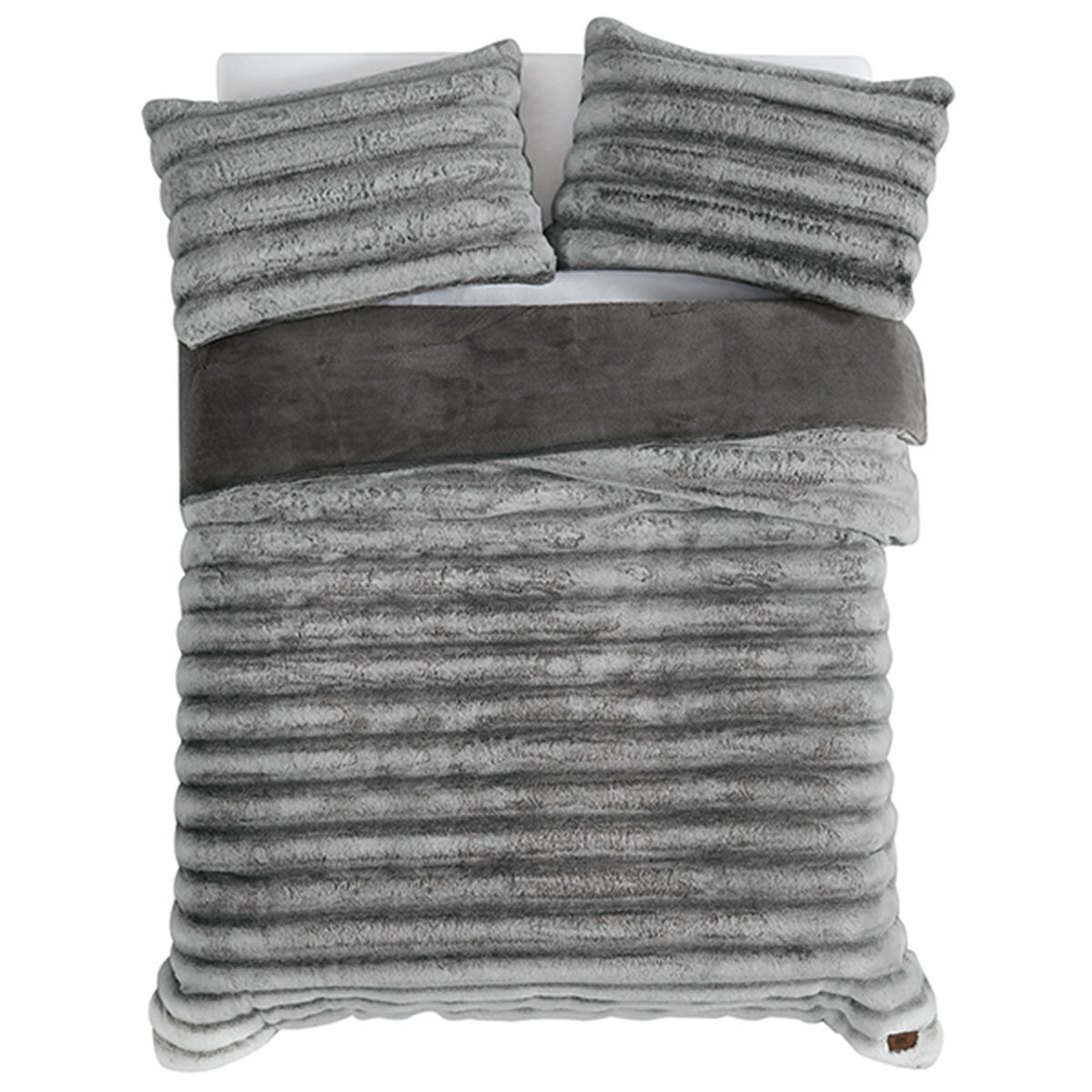 Frye Channel Comforter Queen 3 Piece Set Grey