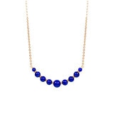 1063895 14KT Yellow Gold Graduated Lapis Bead Necklace/