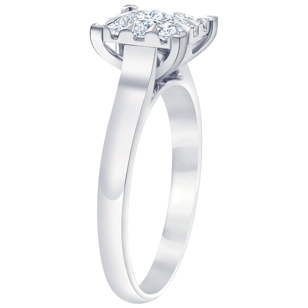 18KT White Gold 0.58ctw Round Brilliant Cut Diamond Bridal Ring