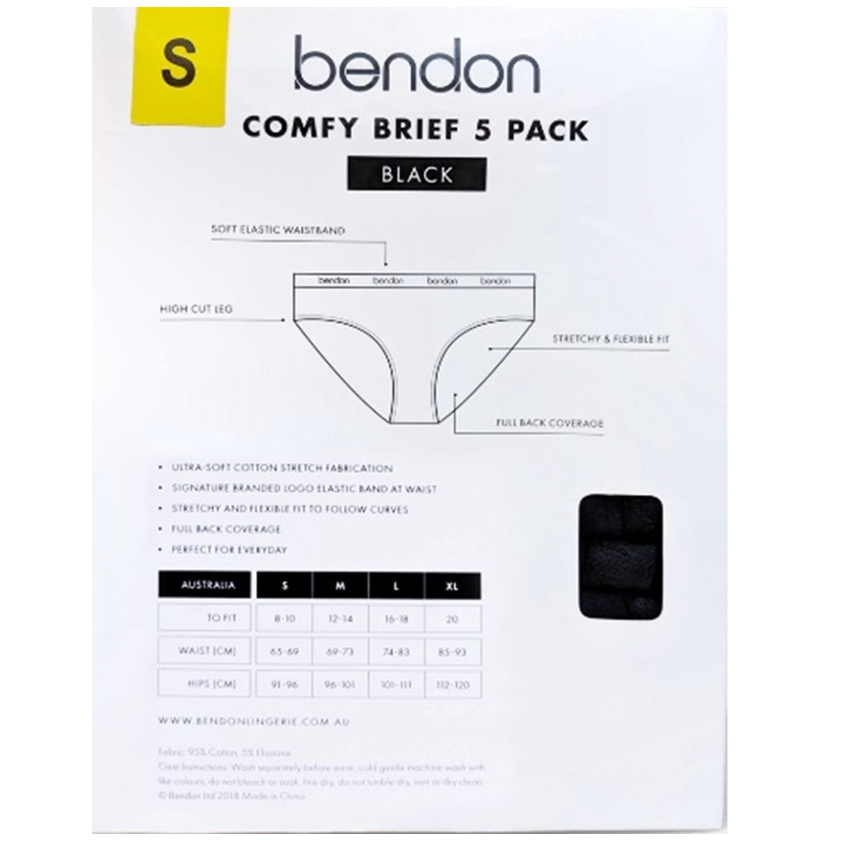 Bendon Comfy Brief 5 Pack - Small