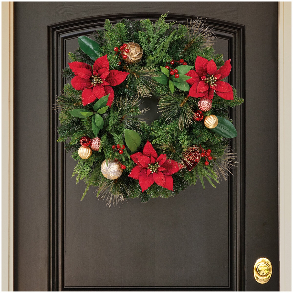 61cm Unlit Decorated Wreath