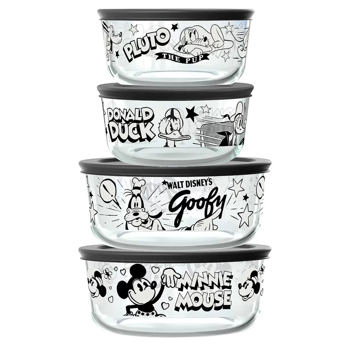 Pyrex Disney Glass Storage 8 Piece Set 100th Anniversary 