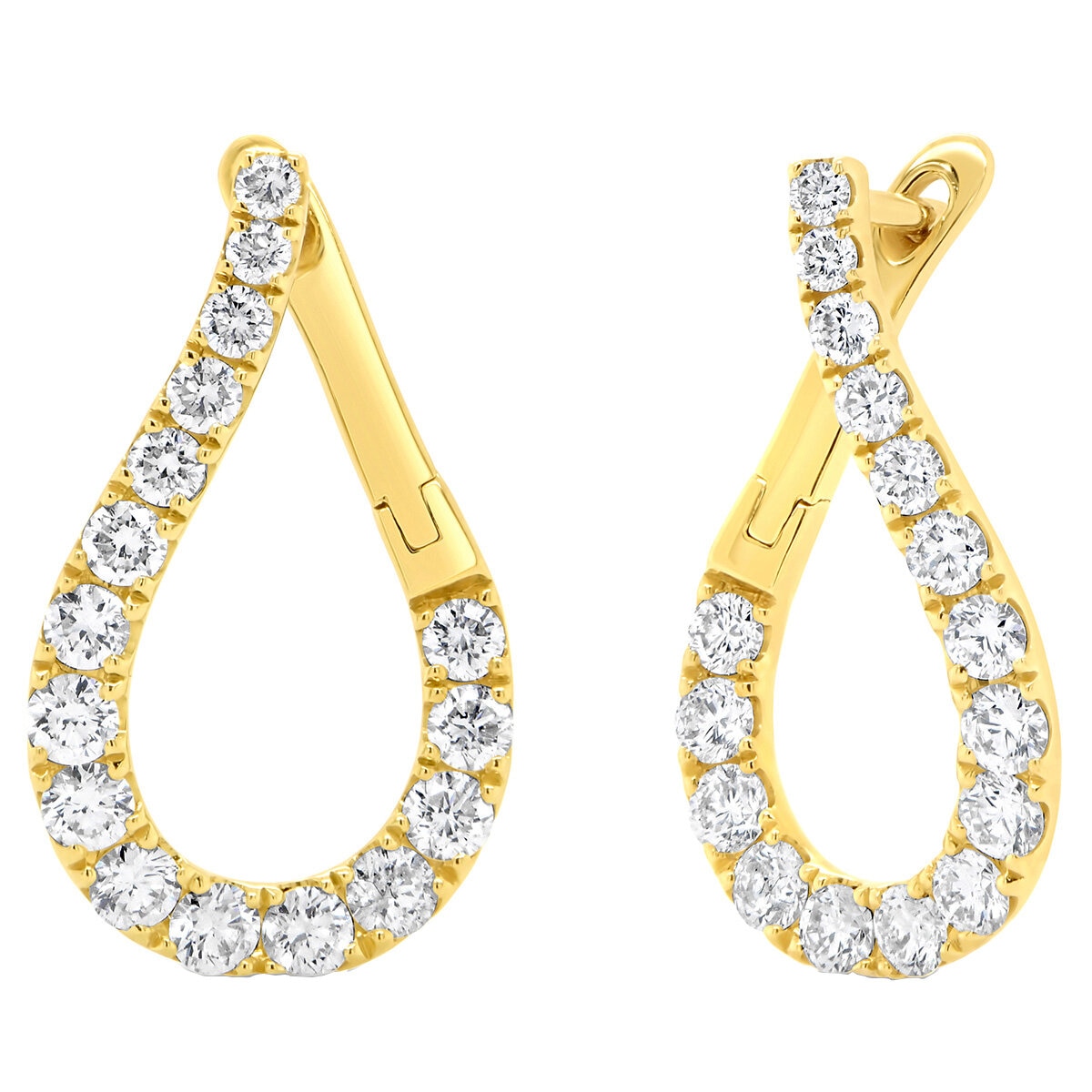 18KT Yellow Gold 1.38ctw Round Diamond Earrings/