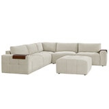 Aiden & Ivy Fabric Stationary Modular Sectional 6 Piece