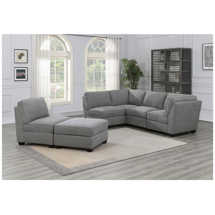 Bexley 6-piece Modular Fabric Sectional Grey | Costco Australia