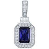 18KT White Gold Tanzanite 0.32ctw Diamond Pendant