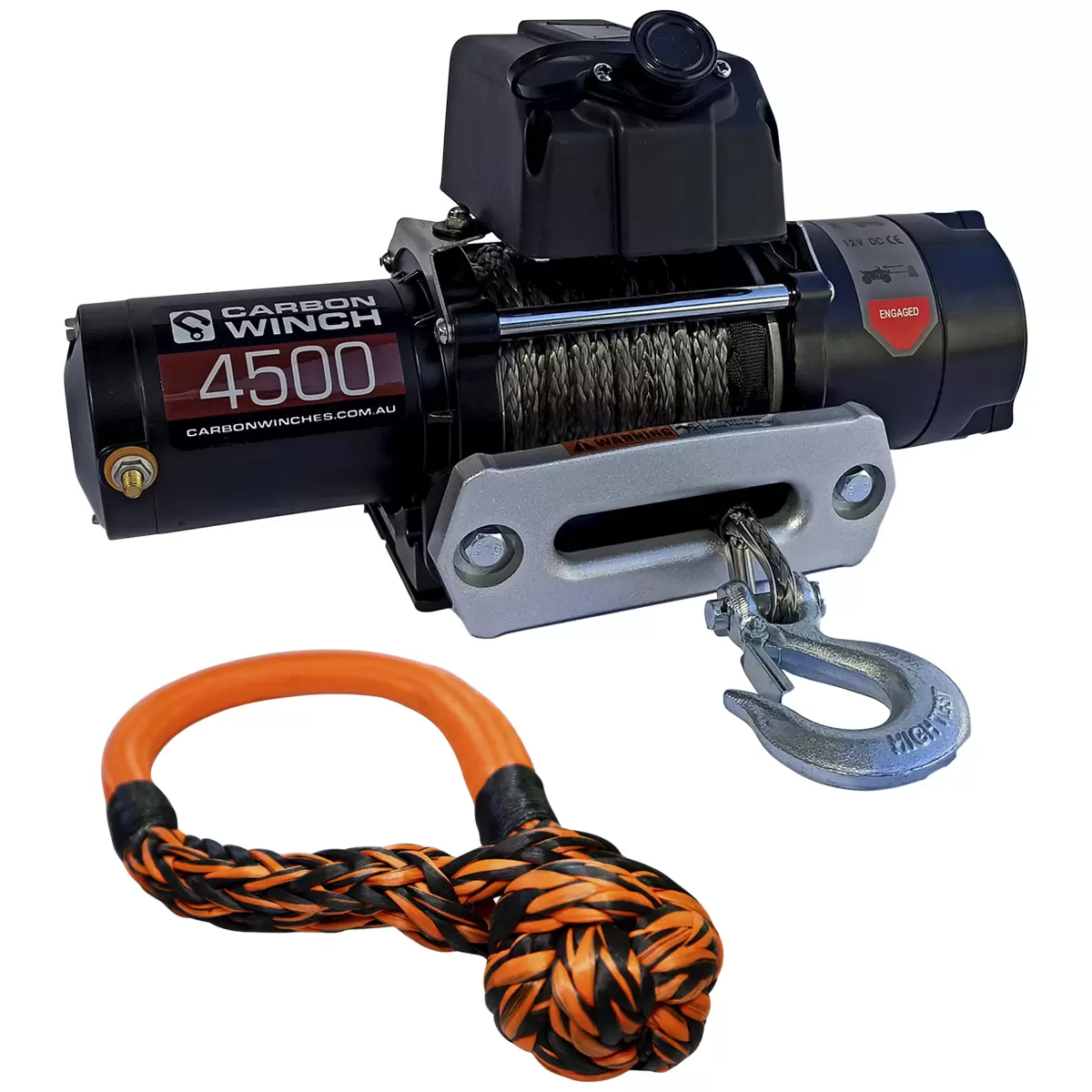 Carbon Offroad 4,500lb ATV/UTV winch with Monkey Fist Shackle