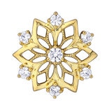 18KT Yellow Gold 0.25CTW Diamond Flower Pendant