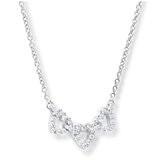 18KT White Gold 0.19ctw Triple Heart Diamond Set Necklace