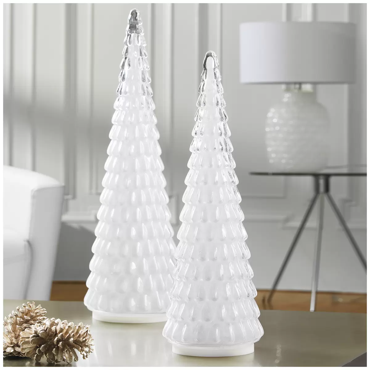 Glass Tree Christmas Ornaments 2 Pack