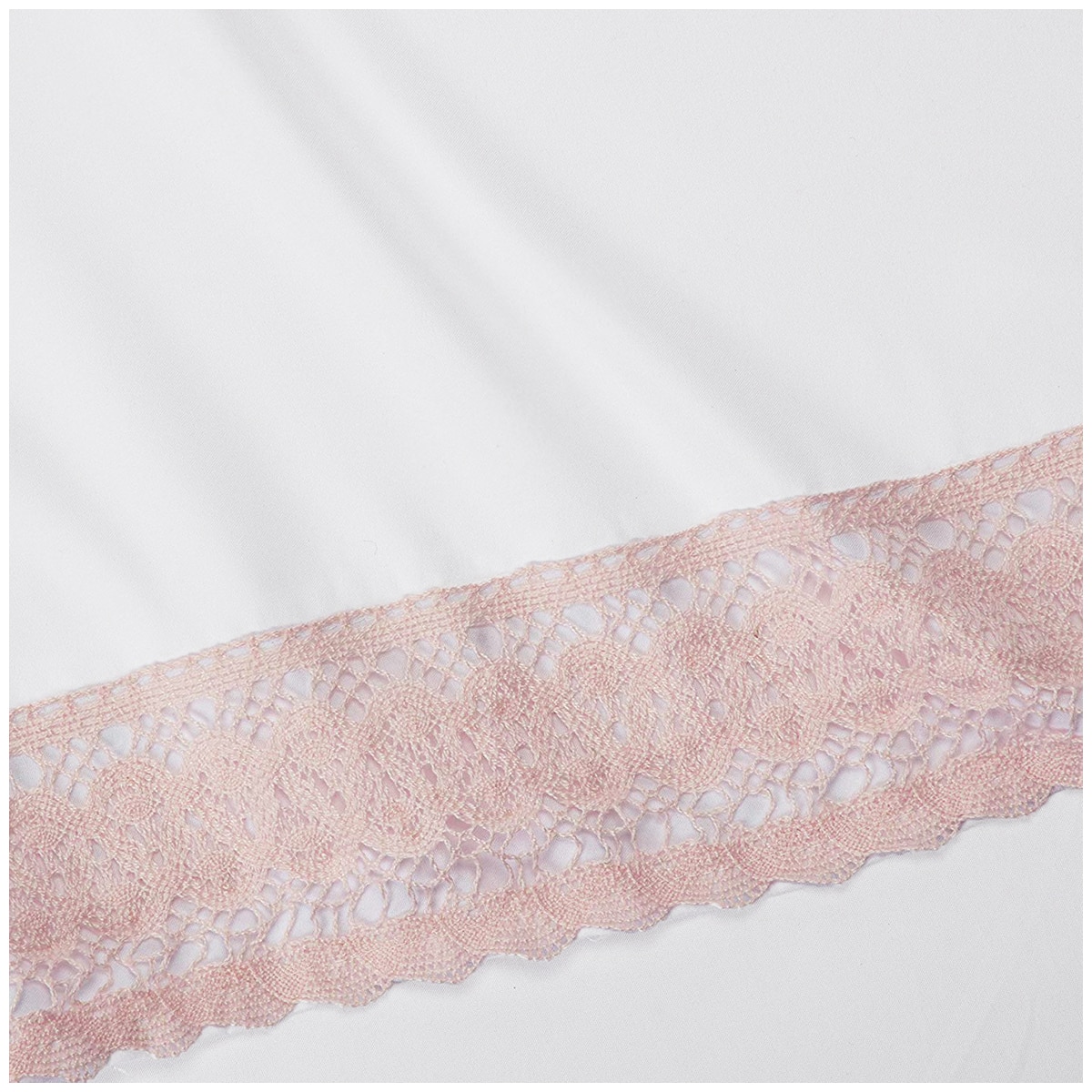 Kingtex Crochet-lace Microfibre Sheet Set 1500 Series Single - Rose Pink/White