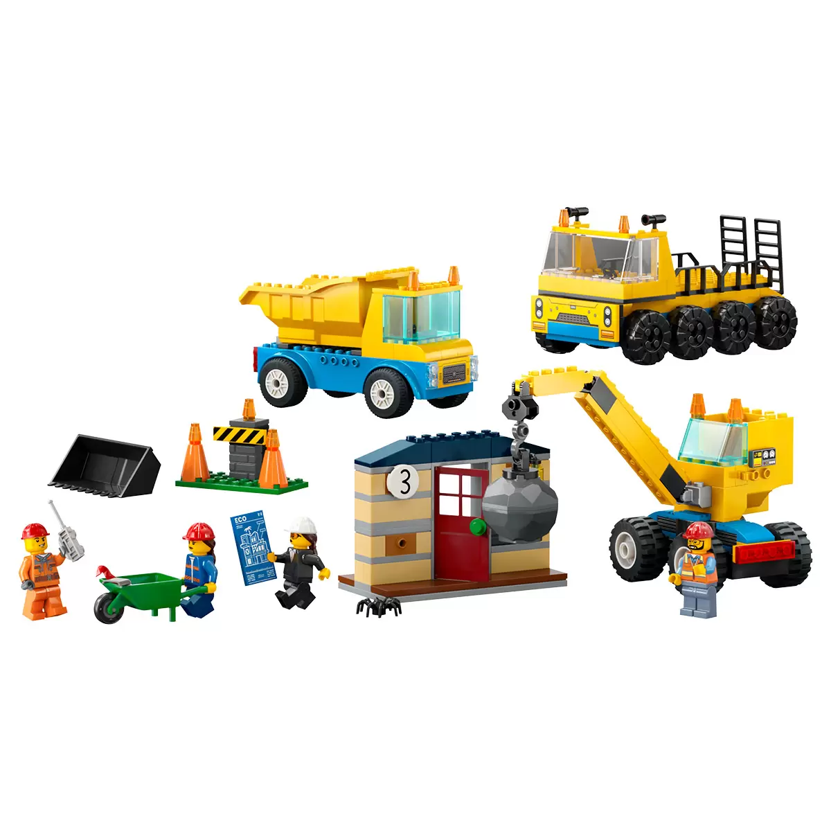 LEGO City Construction Trucks and Wrecking Ball Crane 60391