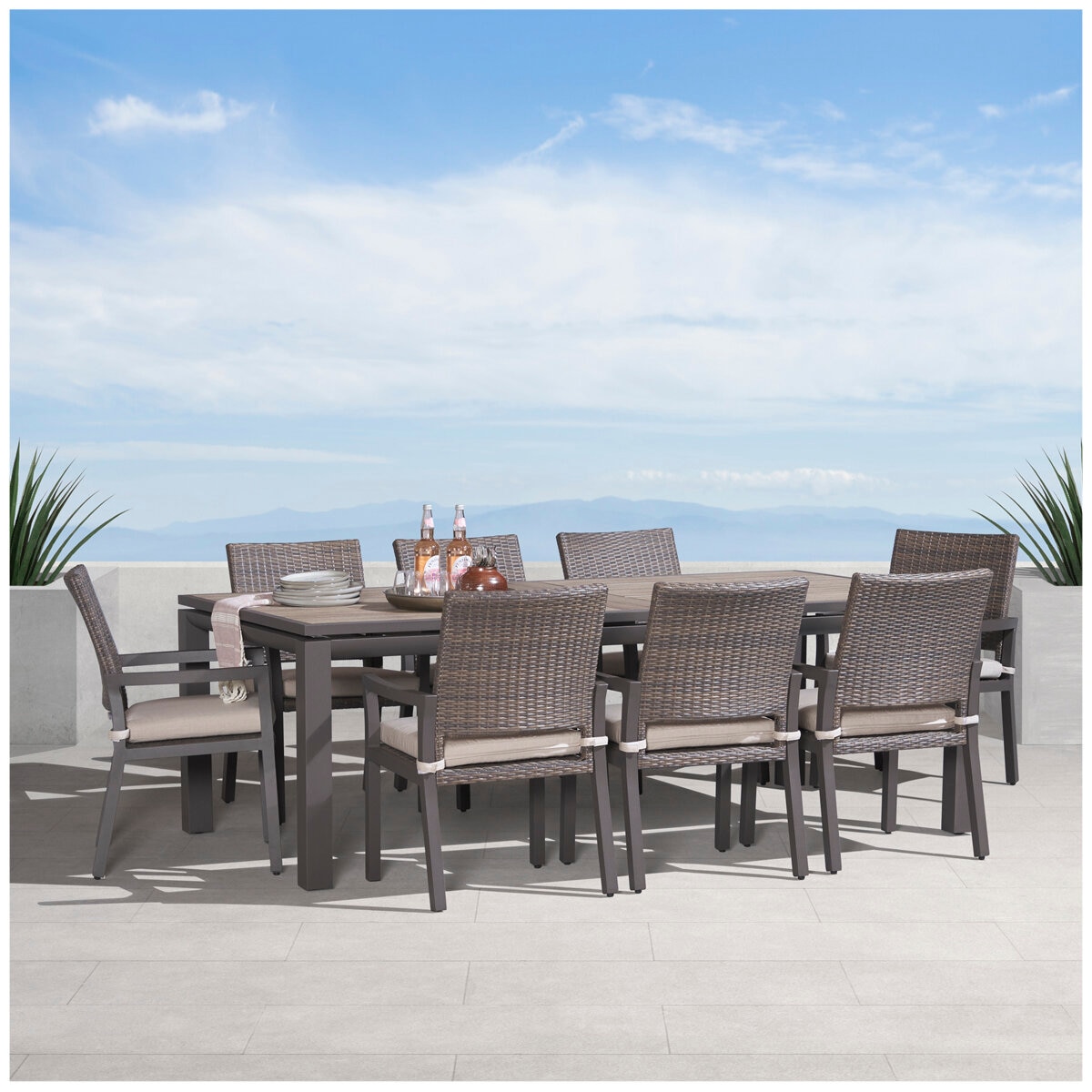 Milea 9 Piece Dining Set Beige