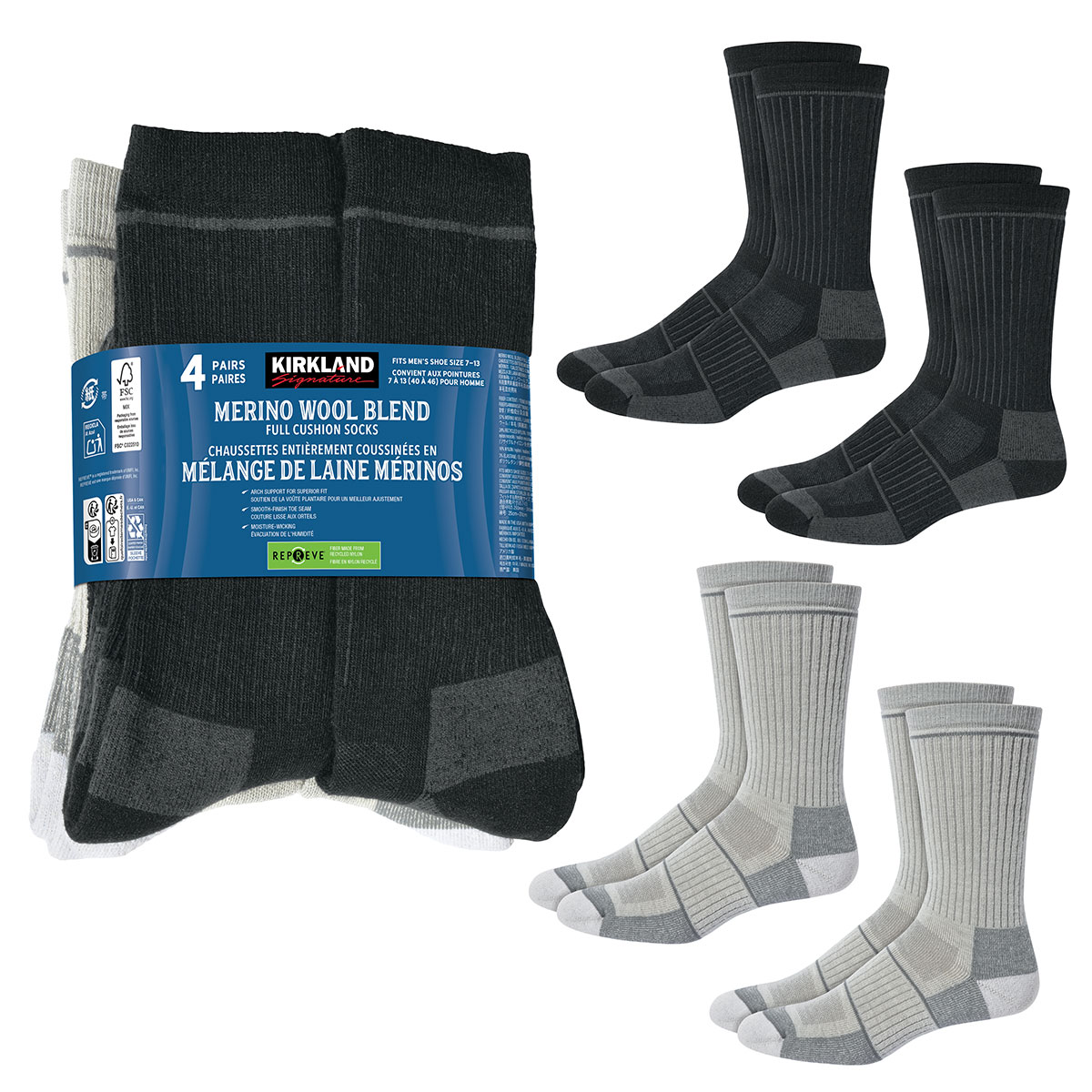 Kirkland Signature Wool Sock 4 Pack Kirkland Signature Wool Sock 4 Pack