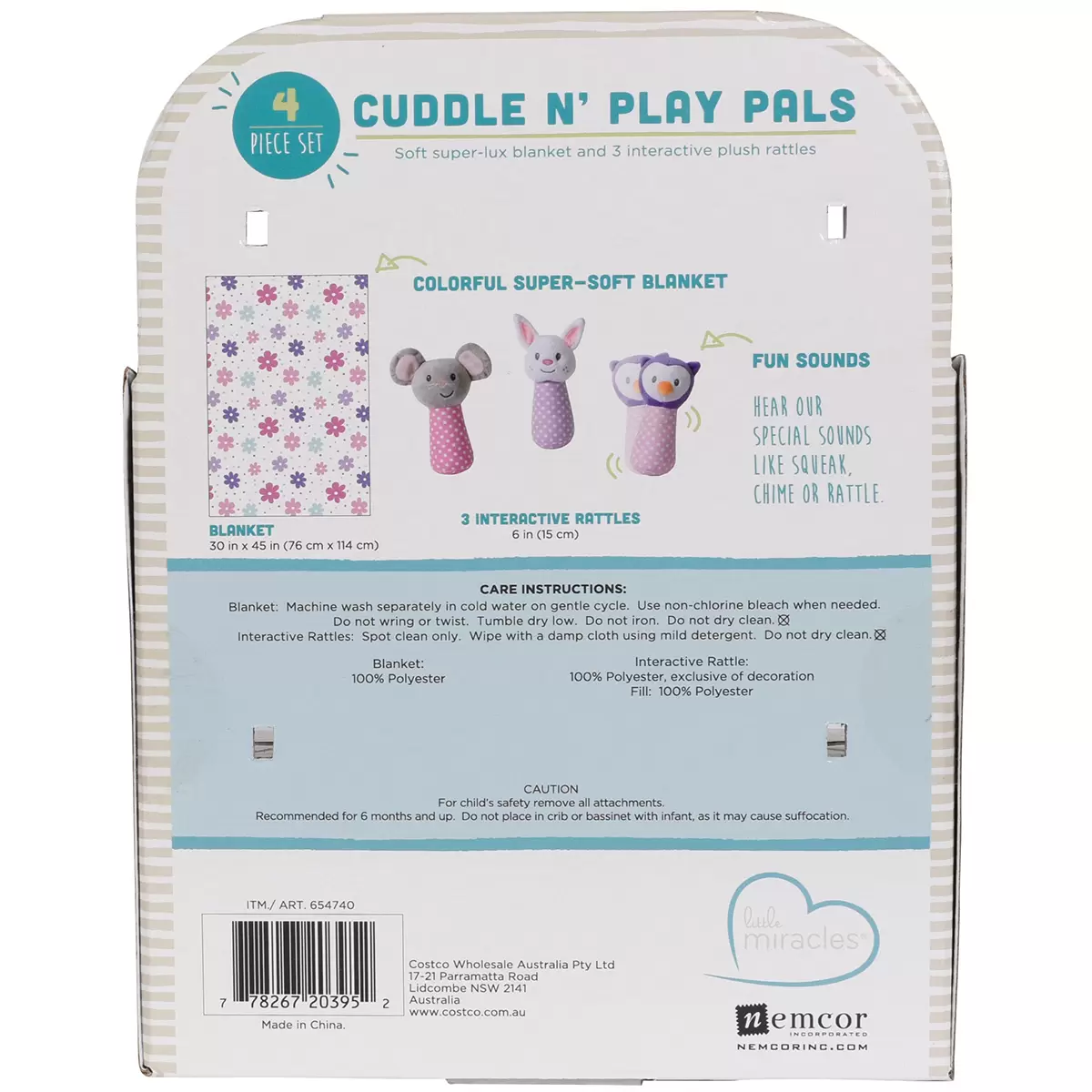 Little Miracles Cuddle N' Play Pals Set 4 Piece 