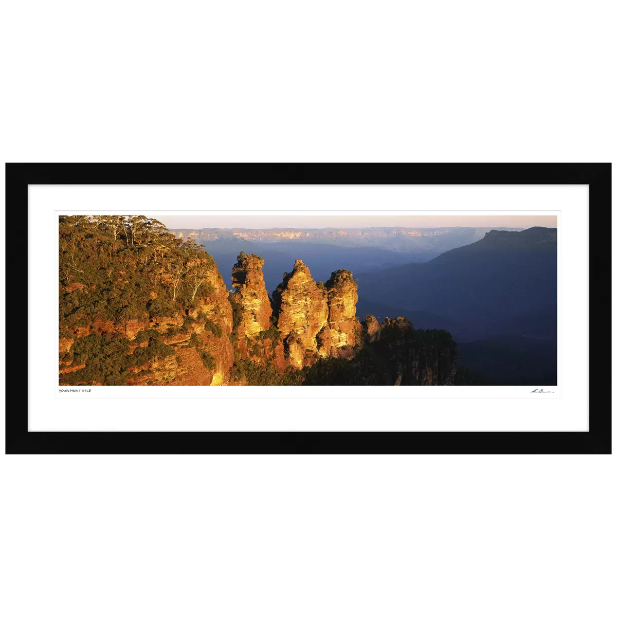 Ken Duncan 30 The Three Sisters, NSW Framed Print Black