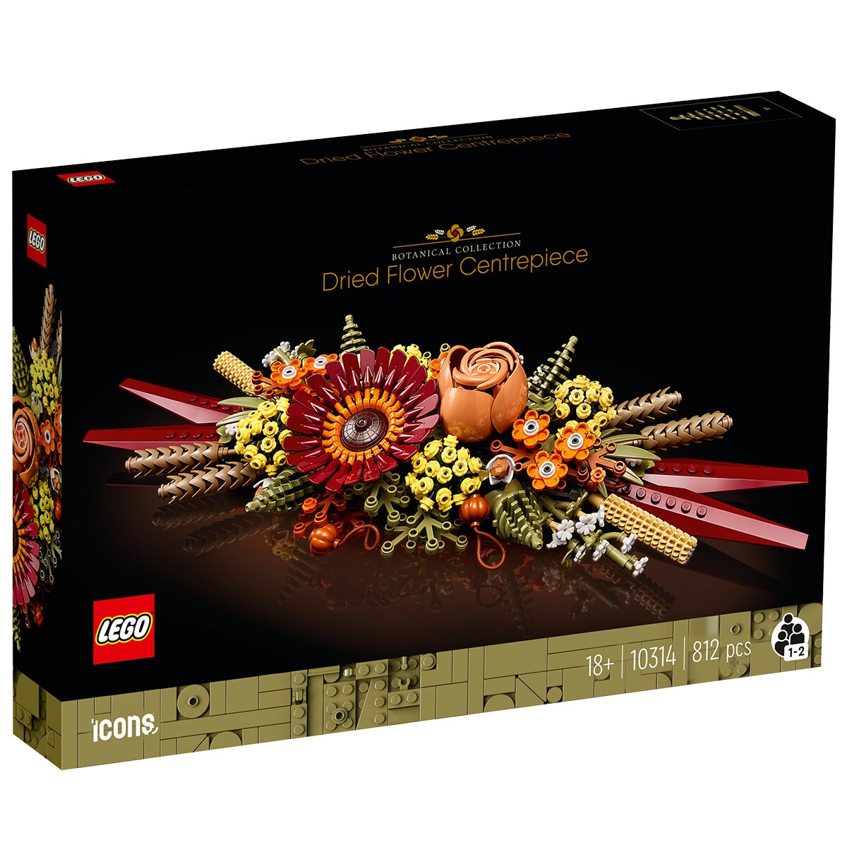 lego icons dried flower centerpiece 10314