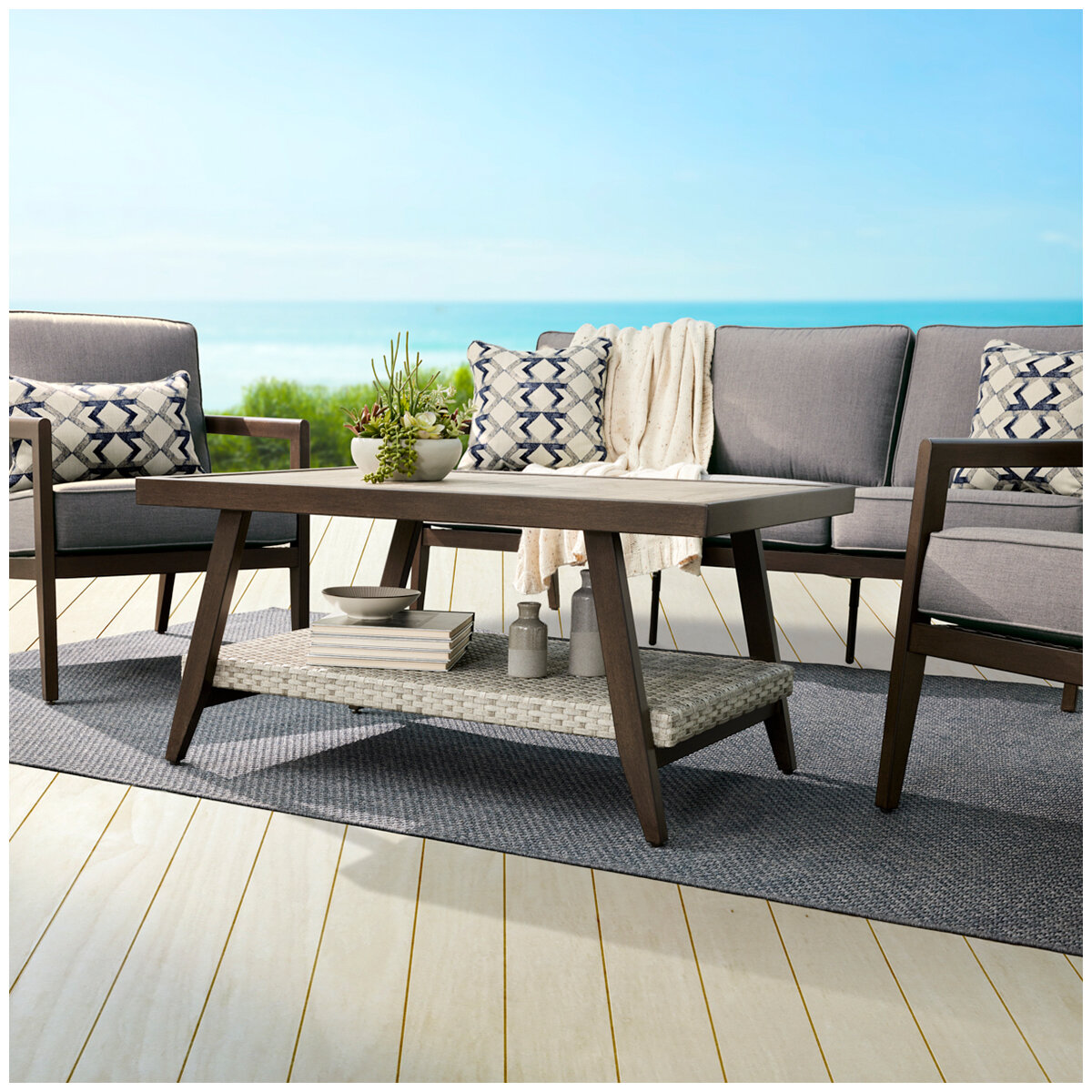 2327668 Agio Keats Woven Deep Seating 4 Piece Set