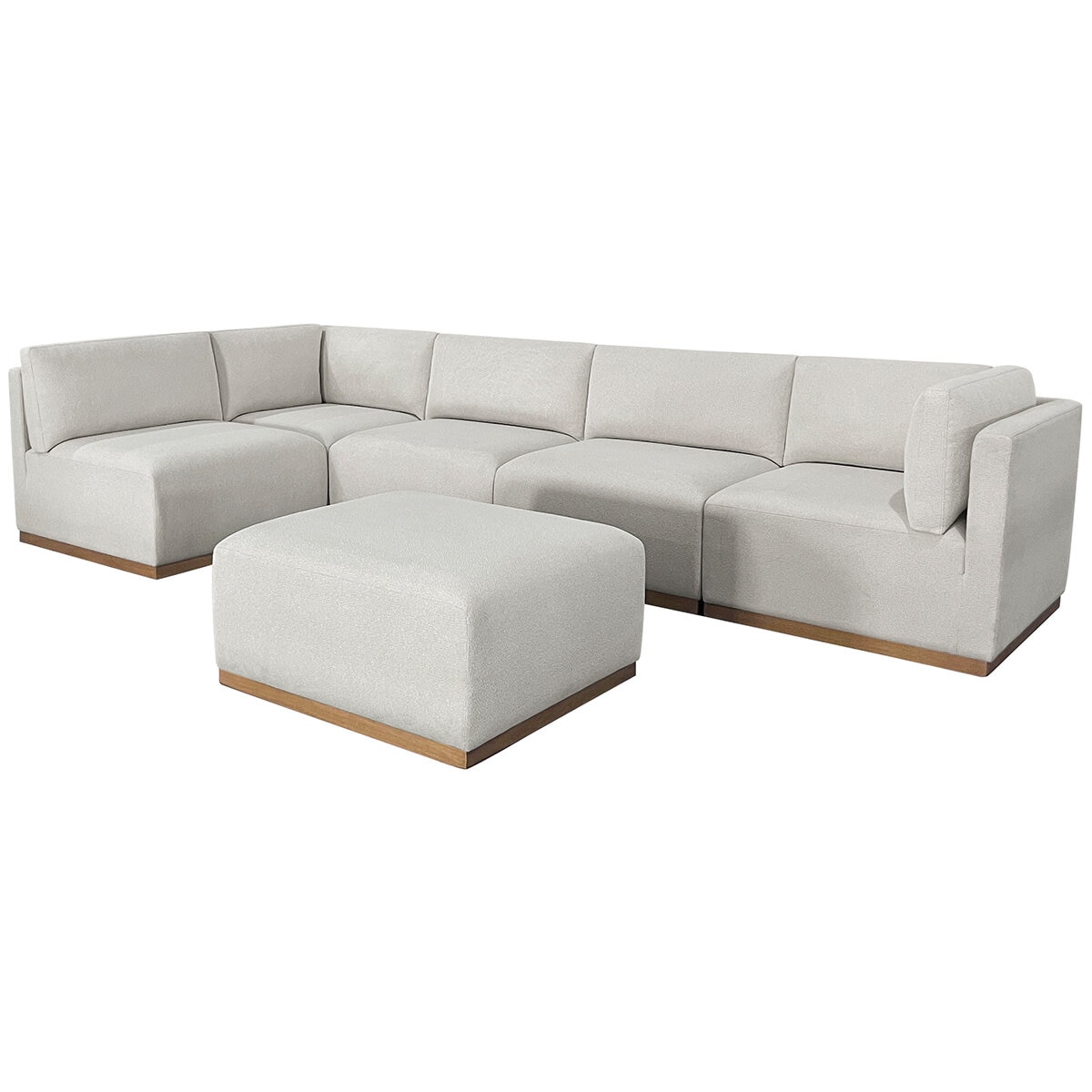 Henredon 6 Piece Fabric Modular Sectional with Ottoman