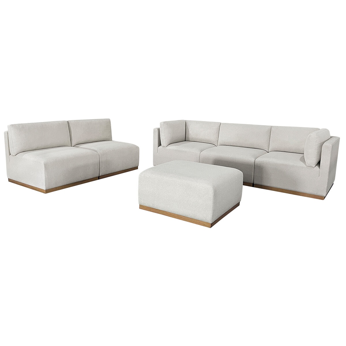 Henredon 6 Piece Fabric Modular Sectional with Ottoman