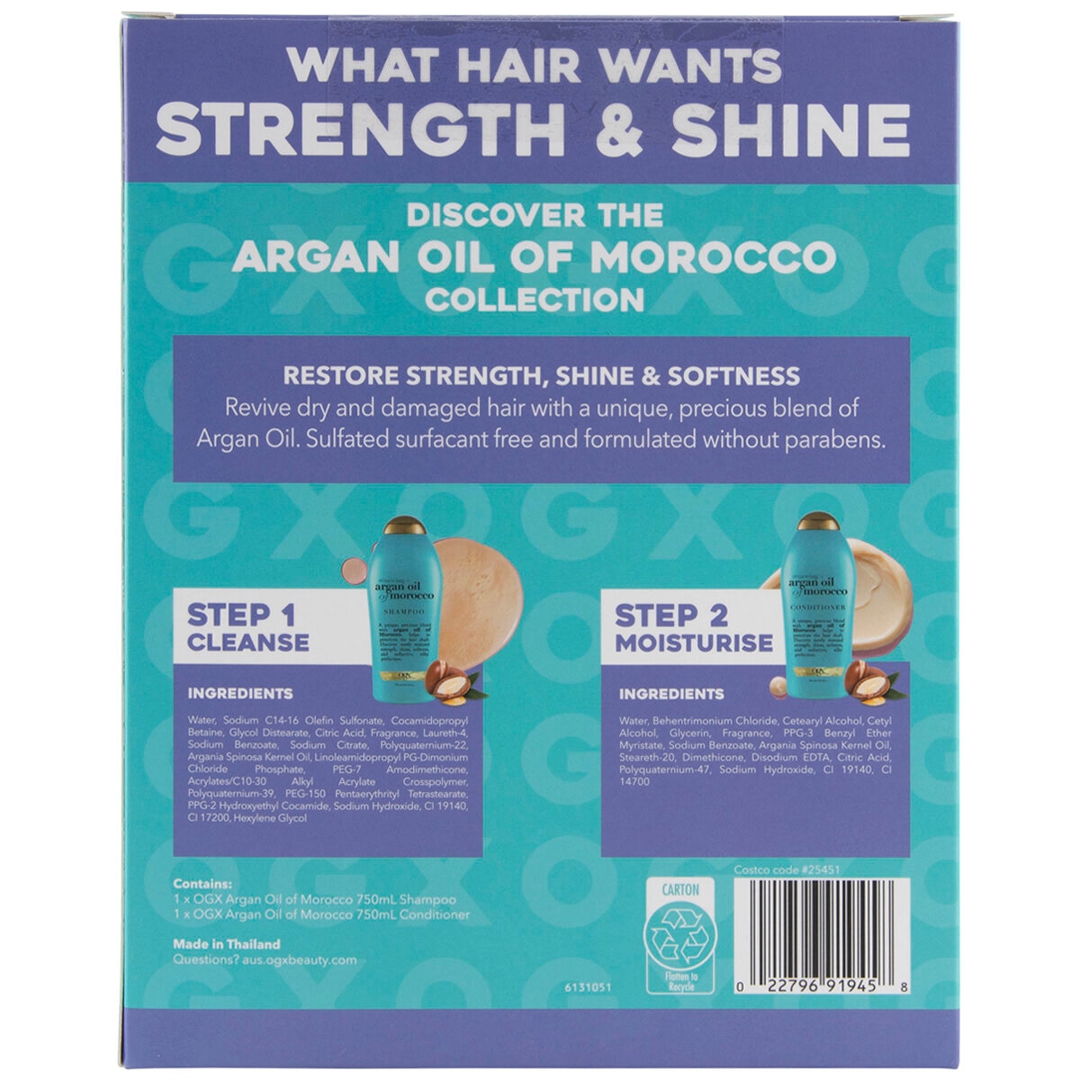 OGX Argan Oil Of Morocco Shampoo & Conditioner 2x750ml