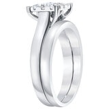 18KT White Gold 0.58ctw Round Brilliant Cut Diamond Bridal Ring