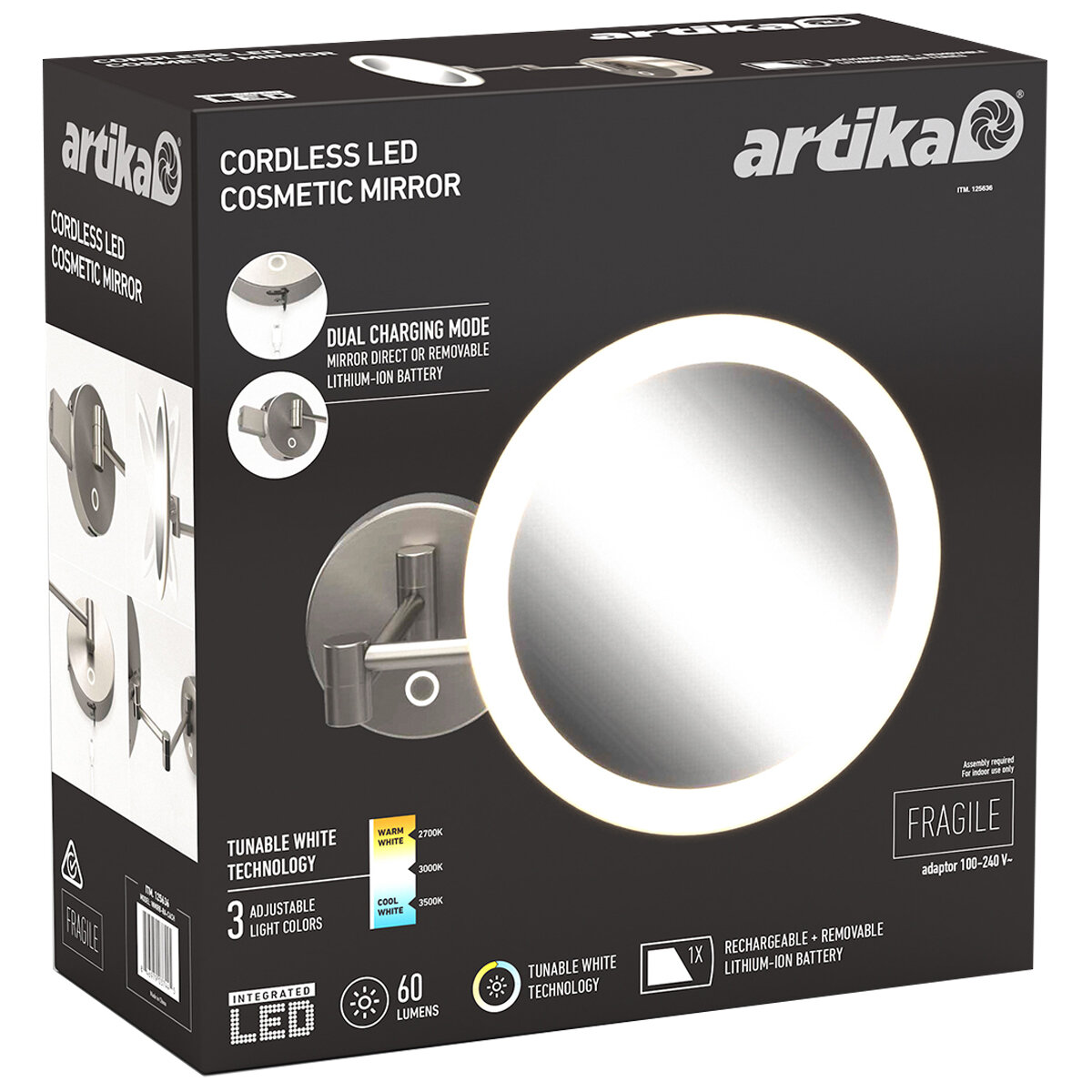 Artika Radia Cordless LED Cosmetic Mirror