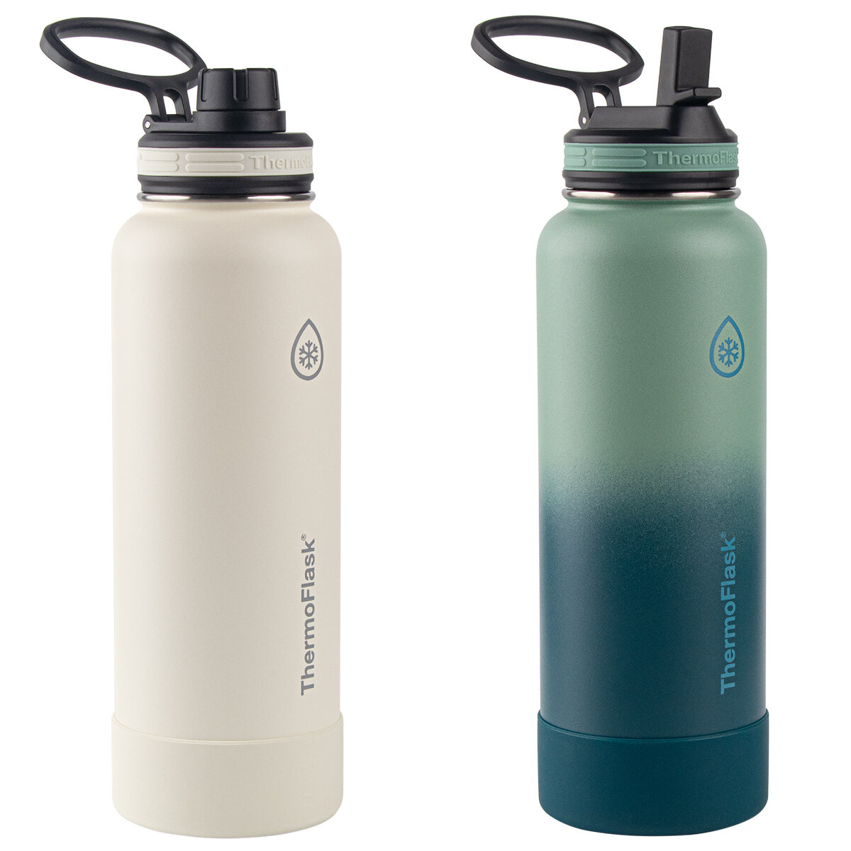 ThermoFlask Stainless Steel Bottle 1.18L 2 Pack White Glade Green