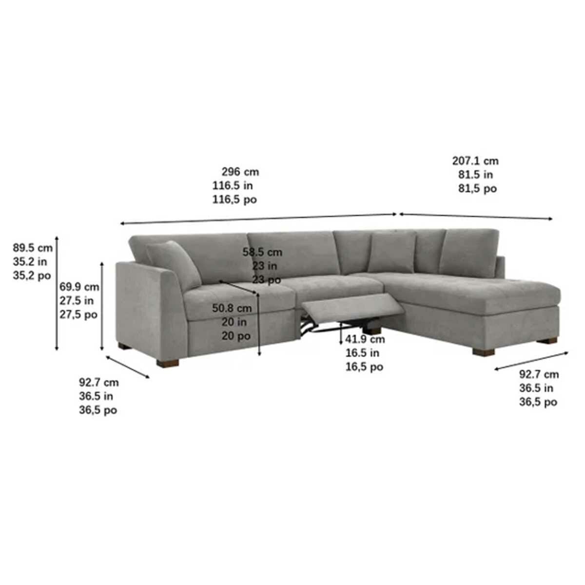 Thomasville Miles Fabric Sectional with Power Footrest Thomasville Miles Fabric Sectional with Power Footrest