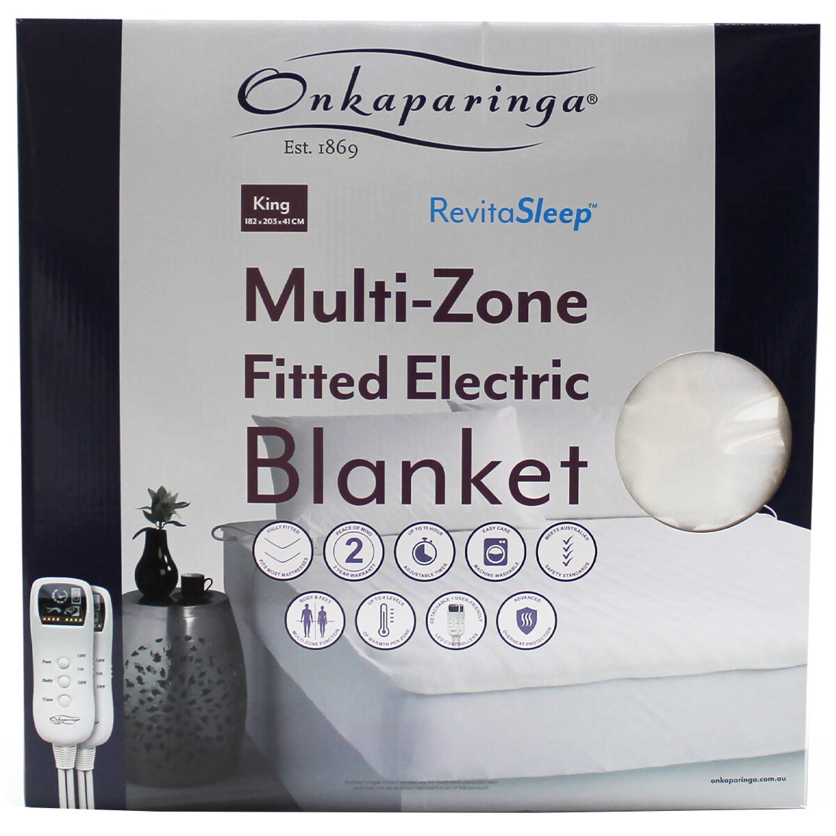 Onkaparinga Multi Zone Fully Fitted Electric Blanket King