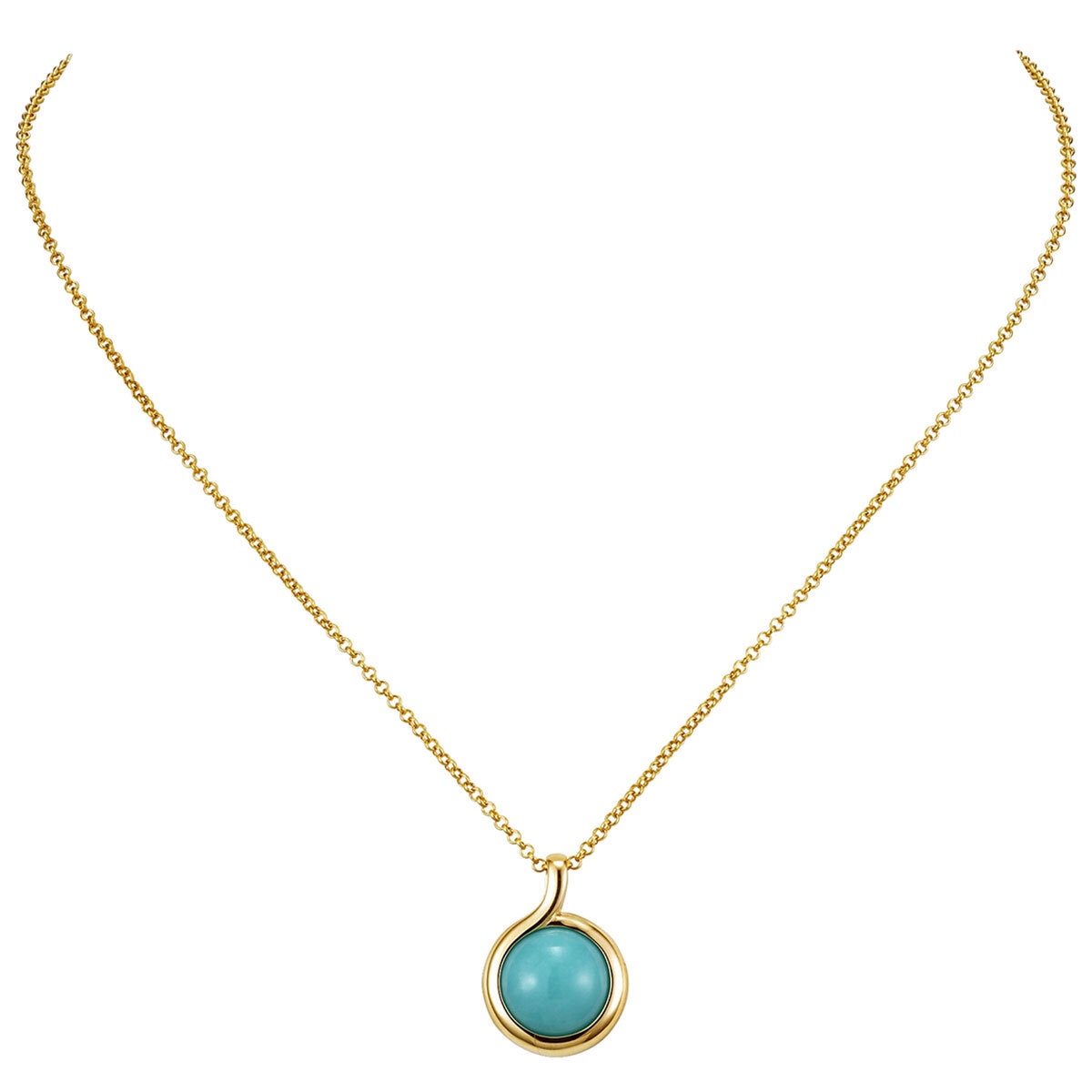 Yellow gold outlet turquoise pendant