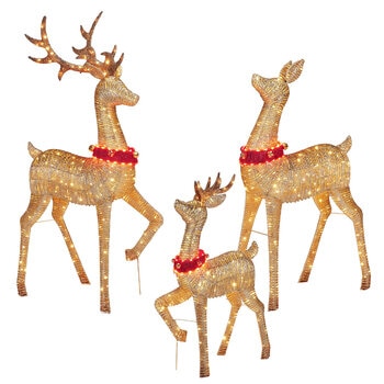 LED Deer Family Set 3 Piece