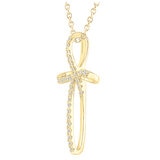 18KT Yellow Gold 0.18ctw Diamond Cross Pendant