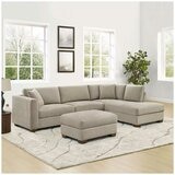 Thomasville 3 Piece Fabric Sectional with Storage Ottoman Thomasville 3 Piece Fabric Sectional with Storage Ottoman