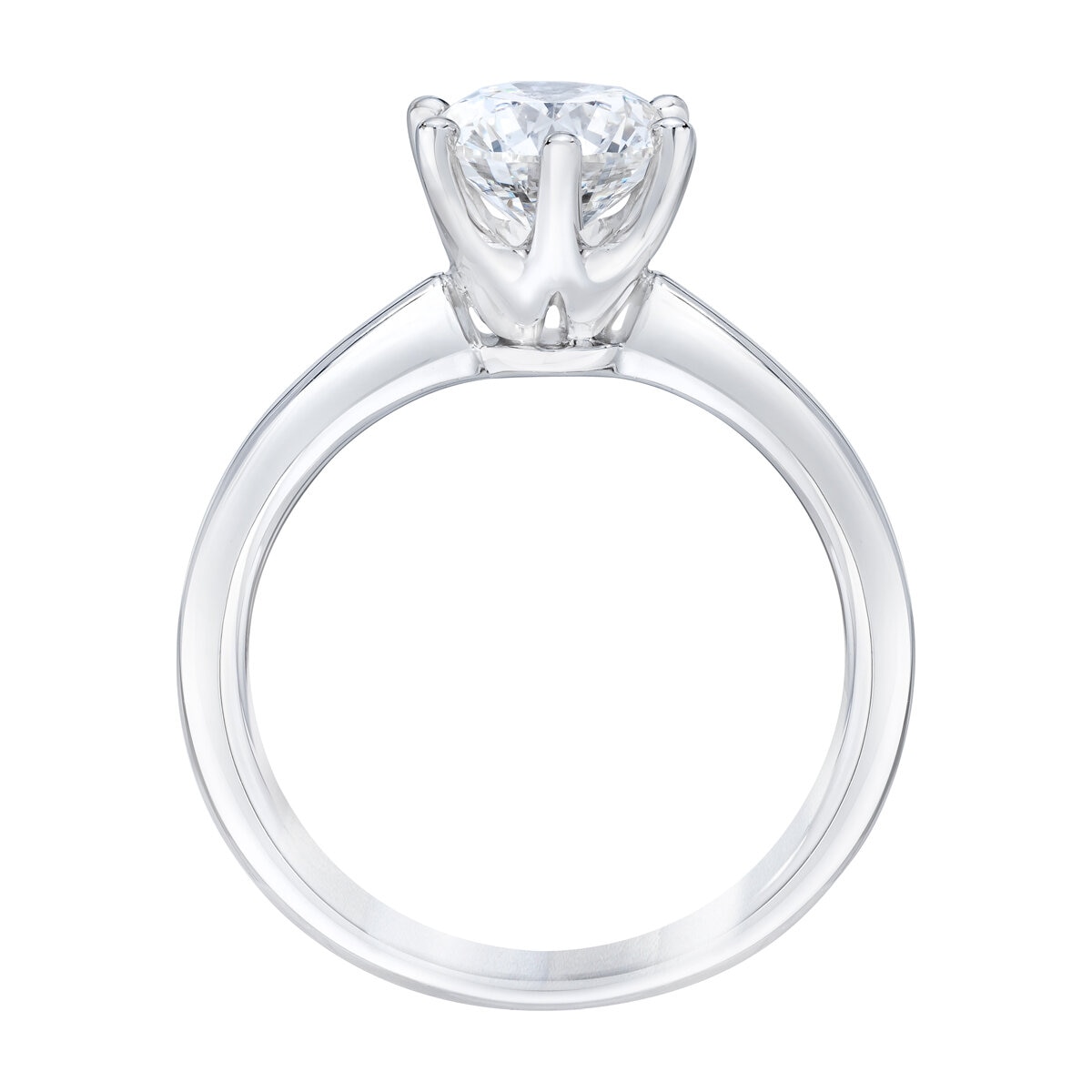 Platinum 1.00CTW Round Solitaire Diamond Ring