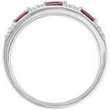 18KT White Gold 0.10ctw Diamond And Ruby Ring