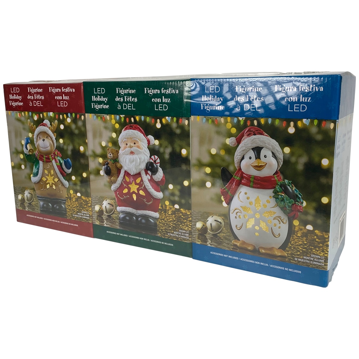 Christmas Figurines Night Lights Set of 3