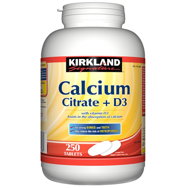 Kirkland Signature Calcium Citrate with Vitamin D3 250 Tabs Costco