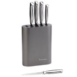 Stanley Rogers Oval Metallic Pewter Knife Block 6 Piece