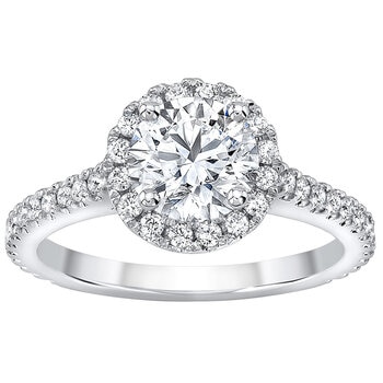 Costco - 18KT White Gold Round Brilliant Cut 1.47ctw Halo Engagement Ring