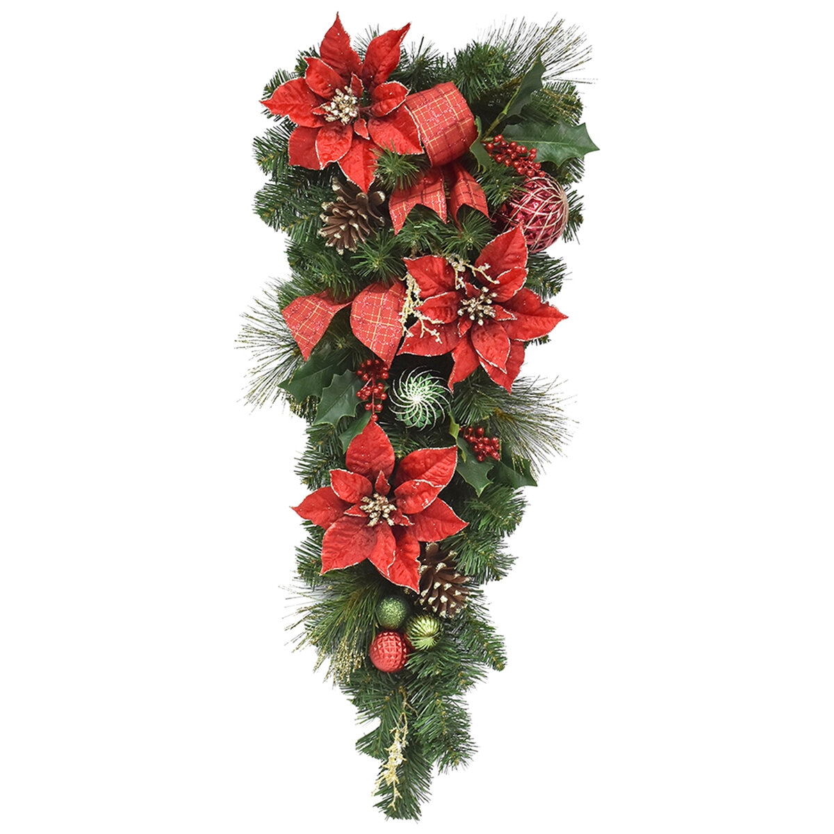 Decorated Christmas Swag Red and Green 81cm | Costco Aust...