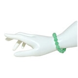 14KT YG Dyed Green Jade Carved Beads Knot Bracelet