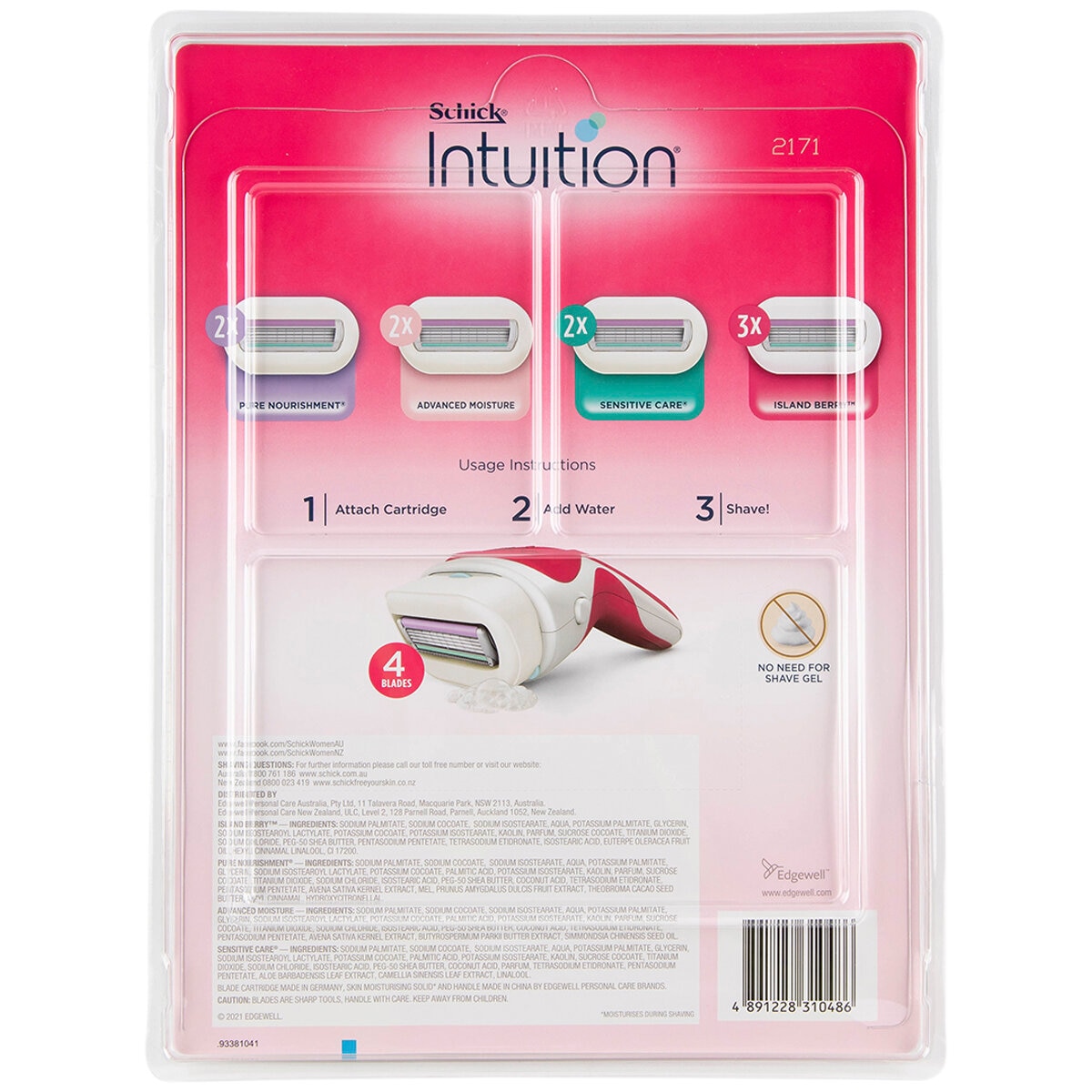 Schick Intuition Razor + 9 Cartridges